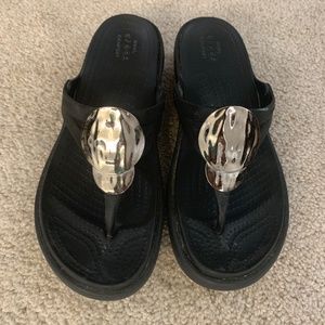 Croc's wedge flip flops